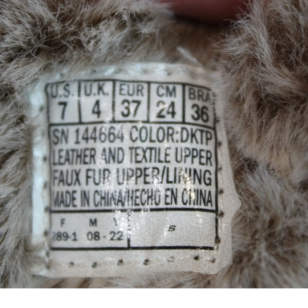 Skechers Go Walk Joy Women 7 Dark‎ Taupe Suede Faux Fur Zip Winter Boots 144664